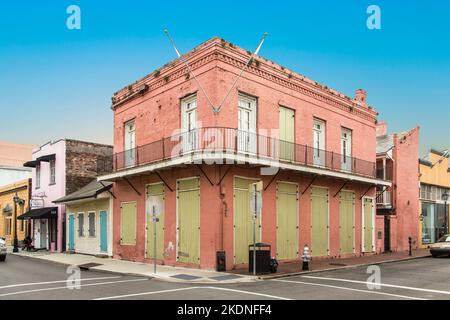 New Orleans, USA - July 17, 2013:   historic building in the French Quarter  in New Orleans, USA. Tourism provides a large source of revenue after the Stock Photo