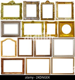 Collage of picture frames isolated on white Stock Photo