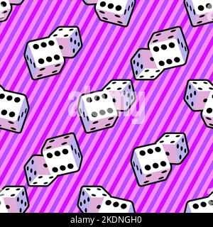 Bright pattern for a board game of dice in the style of pop art for print and design. Vector illustration. Stock Vector