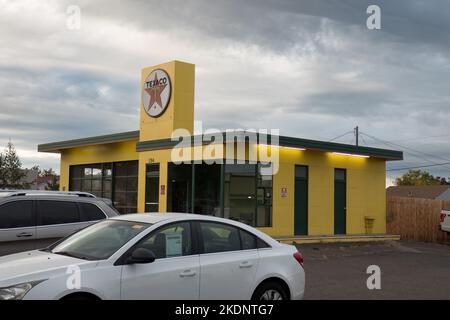 Vintage Texaco service station. Sequim, Washington. Stock Photo