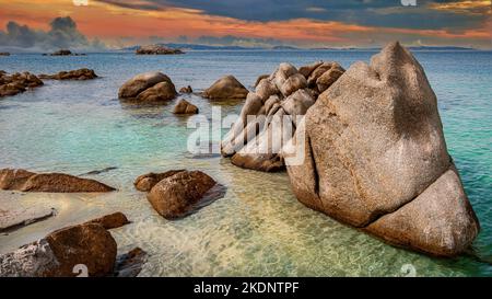 Cardellino beach is located on the island of Maddalena, in the northern part of Sardinia, Italy Stock Photo