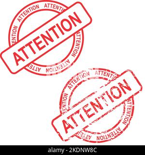 attention red stamp sticker in vector format very easy to edit Stock Vector