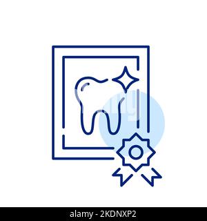 Dental degree diploma icon. Pixel perfect, editable stroke line icon Stock Vector