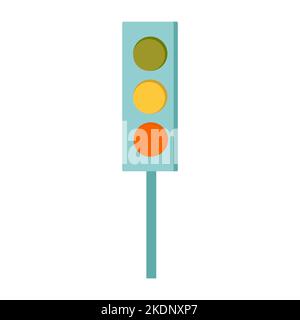 Traffic light. Design elements of a modern city and road. Vector illustration Stock Vector