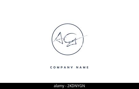 AG, GA Abstract Letters Logo Monogram Stock Vector