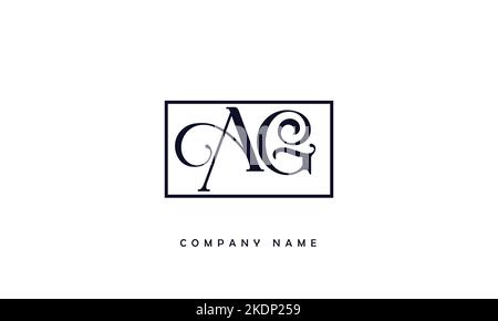 AG, GA Abstract Letters Logo Monogram Stock Vector