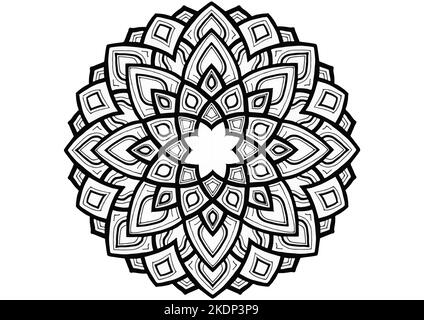 Mantra Mandala, The Meditation art for Adults to coloring Drawing with Hands By Art By Uncle 009  Find out with Patterns of the Universe Stock Photo