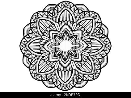 Mantra Mandala, The Meditation art for Adults to coloring Drawing with Hands By Art By Uncle 010  Find out with Patterns of the Universe Stock Photo