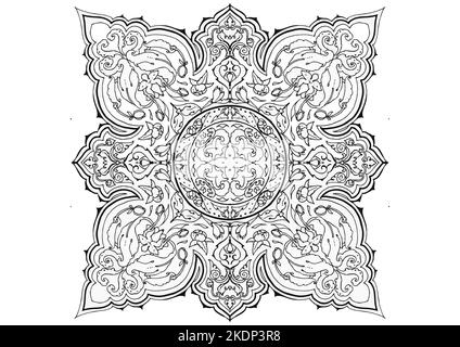 Mantra Mandala, The Meditation art for Adults to coloring Drawing with Hands By Art By Uncle 011  Find out with Patterns of the Universe Stock Photo