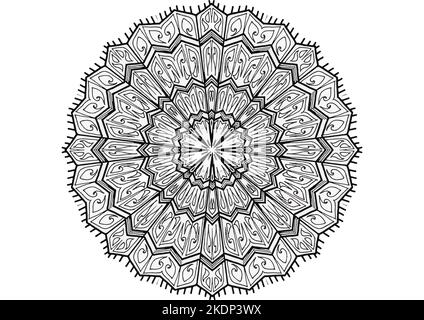 Mantra Mandala, The Meditation art for Adults to coloring Drawing with Hands By Art By Uncle 025  Find out with Patterns of the Universe Stock Photo