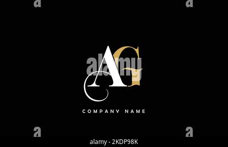AG, GA Abstract Letters Logo Monogram Stock Vector