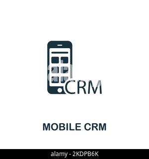 Mobile Crm icon. Monochrome simple Customer Relationship icon for ...