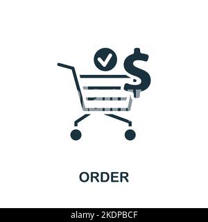 Order icon. Monochrome simple Customer Relationship icon for templates, web design and infographics Stock Vector