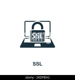 Ssl icon. Monochrome simple Cyber Security icon for templates, web design and infographics Stock Vector