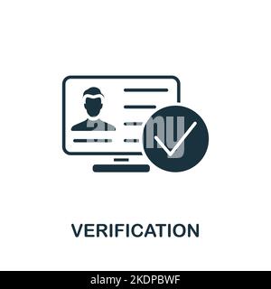Verification icon. Monochrome simple Cyber Security icon for templates, web design and infographics Stock Vector