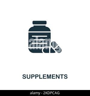 Supplements icon. Monochrome simple Detox Diet icon for templates, web design and infographics Stock Vector