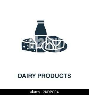 Dairy Products icon. Monochrome simple Detox Diet icon for templates, web design and infographics Stock Vector