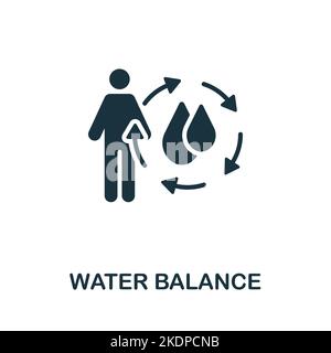 Water Balance icon. Simple line element detox diet symbol for templates, web design and infographics. Stock Vector