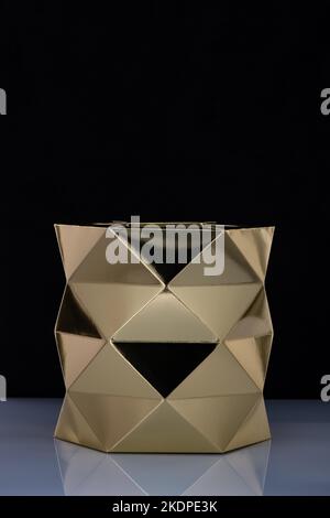 Golden gift box. Box for flowers and gifts Stock Photo