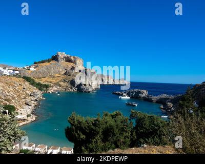 Aerial view of the famouse tourist destination in rhodes island ...