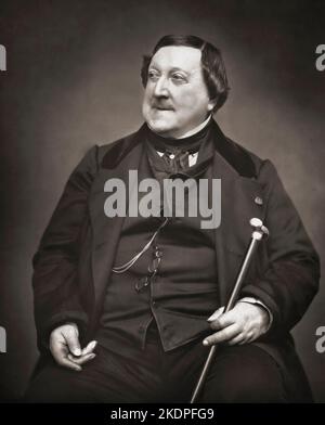 Gioachino Antonio Rossini 1792 – 1868.  Italian composer.  After a photograph by Etienne Carjat. Stock Photo