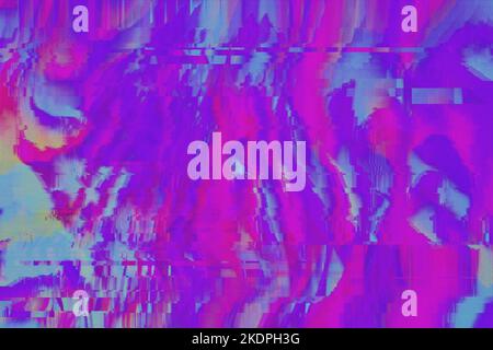 Motion Glitch Multicolored Distorted textured psychedelic background Stock Photo