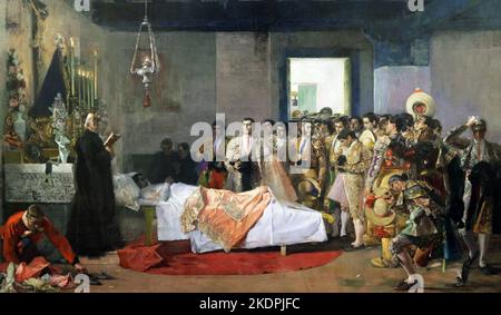 The death of the master / La muerte del maestro (1913) by José Villegas Cordero (Spanish 1844-1921).Spanish painter Stock Photo