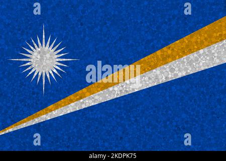 Flag of Marshall Islands on styrofoam texture. national flag painted on the surface of plastic foam Stock Photo