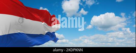 flag of Eastern Rumelia, Europe at cloudy sky background, panoramic view. flag representing extinct country,ethnic group or culture, regional authorit Stock Photo