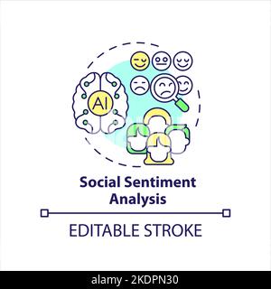 Social sentiment analysis concept icon Stock Vector
