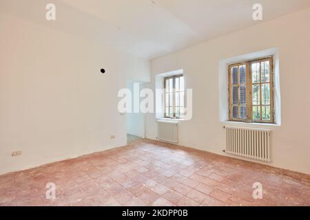 Empty room in apartment interior in old country house