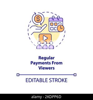 Regular payments from viewers concept icon Stock Vector