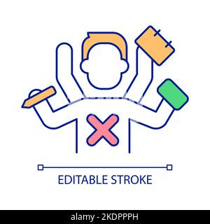 Avoid multitasking RGB color icon Stock Vector