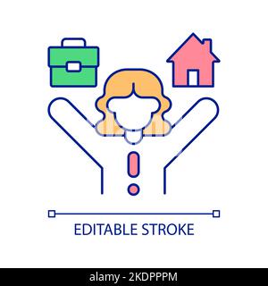 Work-life balance RGB color icon Stock Vector