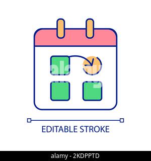 Calendar planning RGB color icon Stock Vector