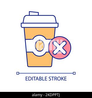 No coffee cup RGB color icon Stock Vector
