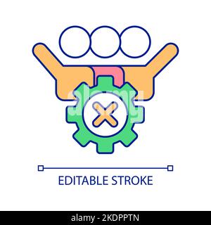 Problems of team RGB color icon Stock Vector