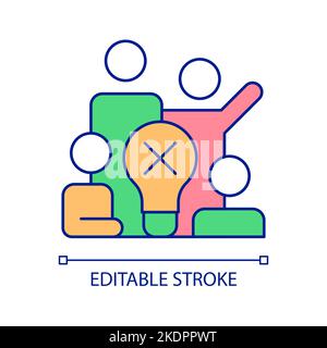 Team brainstorming problem RGB color icon Stock Vector
