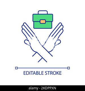 Stop work RGB color icon Stock Vector