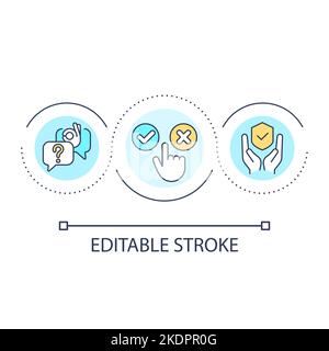 Requiring confirmation loop concept icon Stock Vector