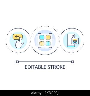 Undo button loop concept icon Stock Vector