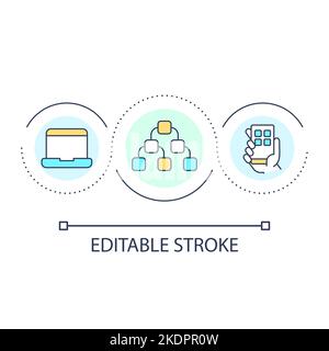 Visual hierarchy in UX loop concept icon Stock Vector