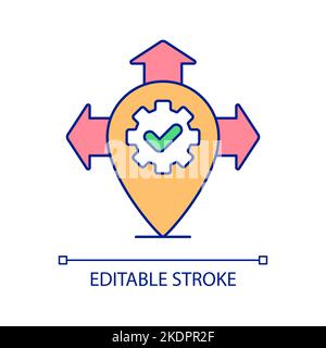 Right route RGB color icon Stock Vector