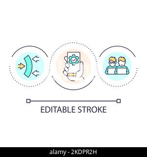 Application usability loop concept icon Stock Vector