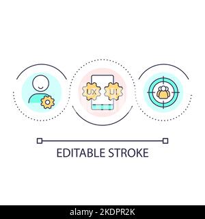 User centered application loop concept icon Stock Vector