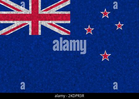 Flag of New Zealand on styrofoam texture. national flag painted on the surface of plastic foam Stock Photo