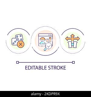 Proper procedure and analysis importance in ux loop concept icon Stock Vector
