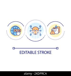 Hacking websites loop concept icon Stock Vector