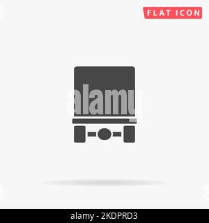 Truck flat vector icon. Hand drawn style design illustrations. Stock Vector