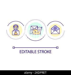 Internet scam loop concept icon Stock Vector